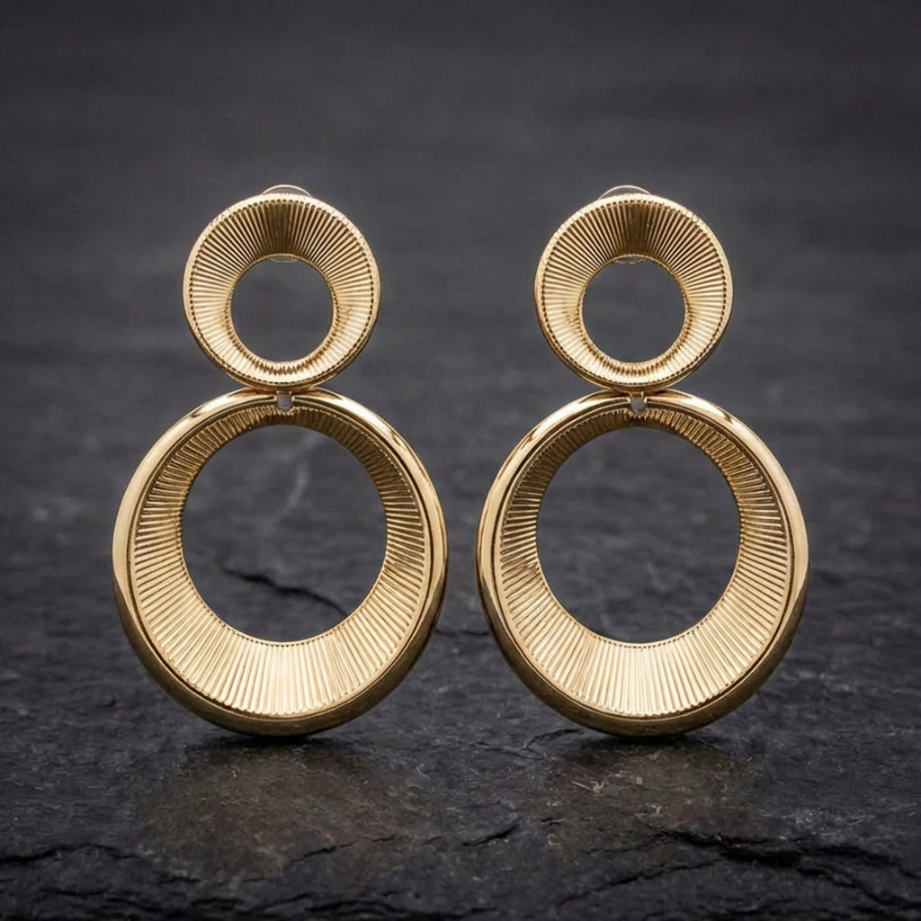 Vintage Hollow Hoop Golden Earrings