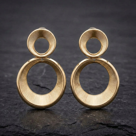 Vintage Hollow Hoop Golden Earrings