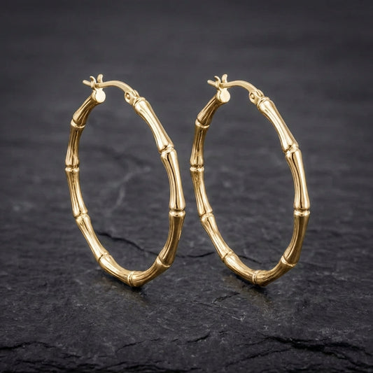 Vintage Bamboo Hoop Earrings