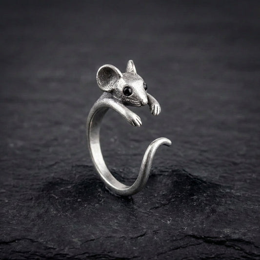 Vintage Mouse Silver Ring