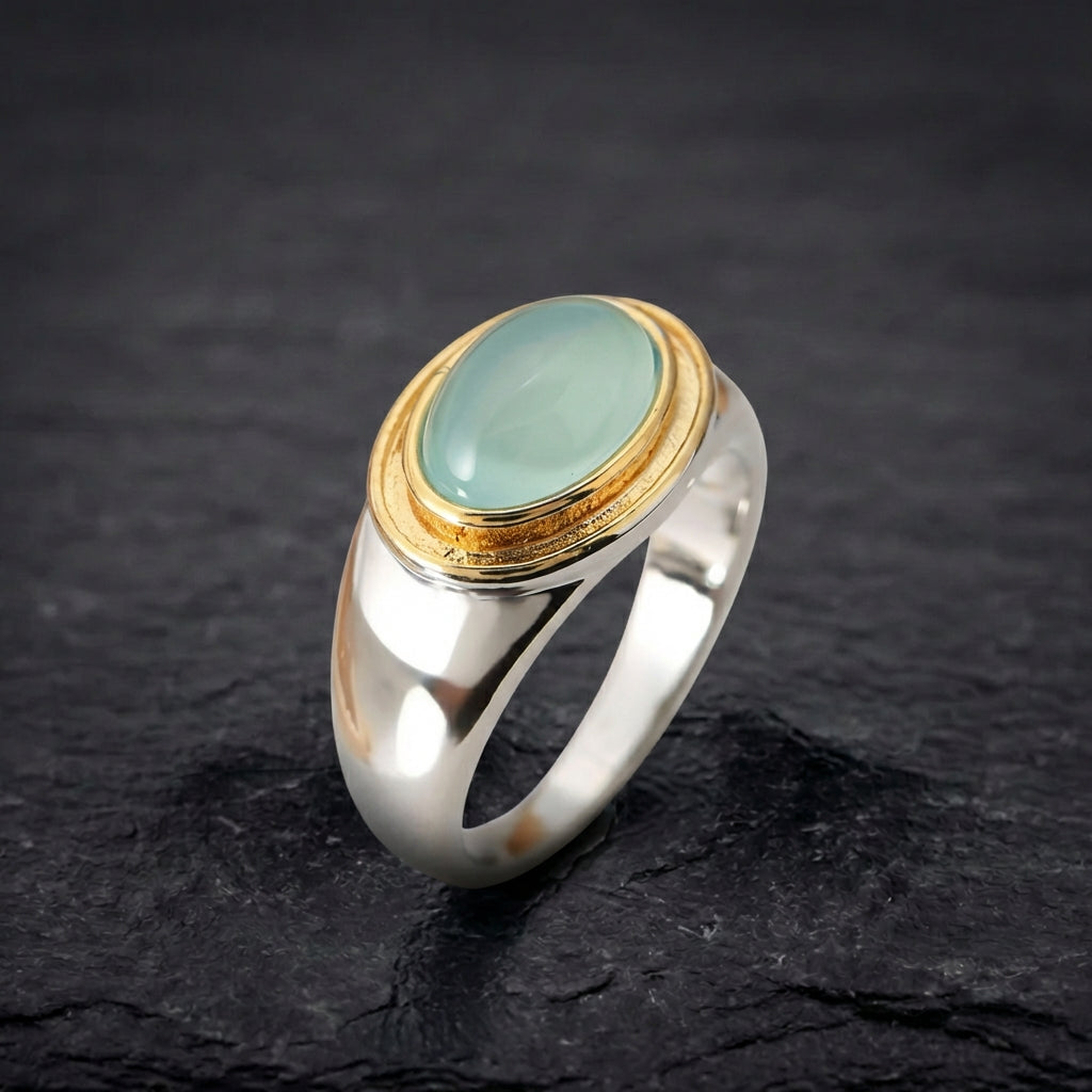 Vintage Green Moonstone Ring
