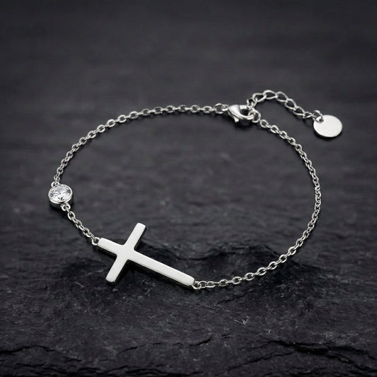 Silver Faith Heart Bracelet
