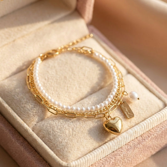 Vintage Charm Double Layer Pearl Bracelet