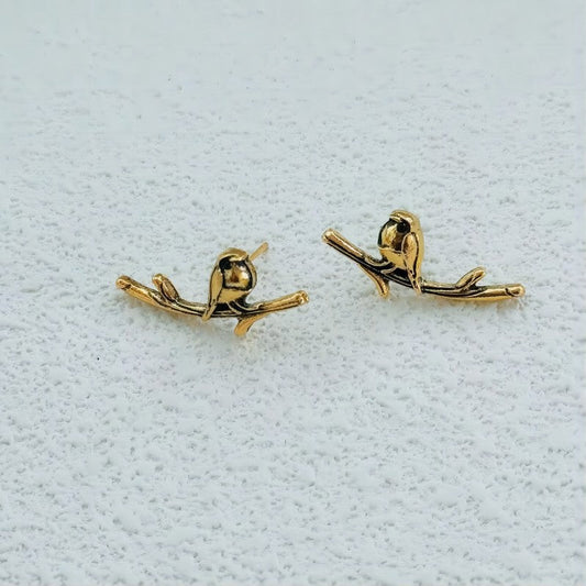 Gold Bird Earrings