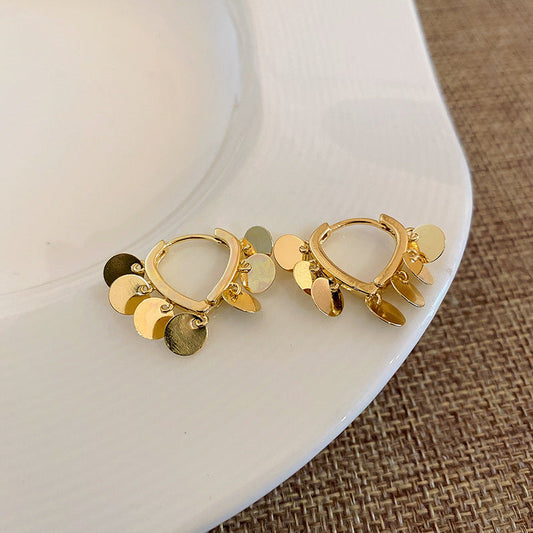 Gold Charm Hoop Earrings