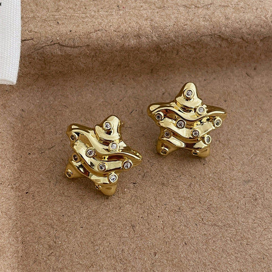 Gold Diamond Earrings