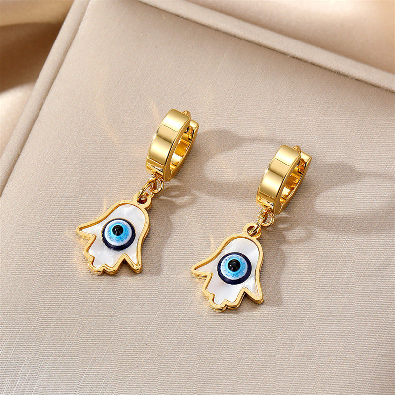Gold Evil Eye Earrings