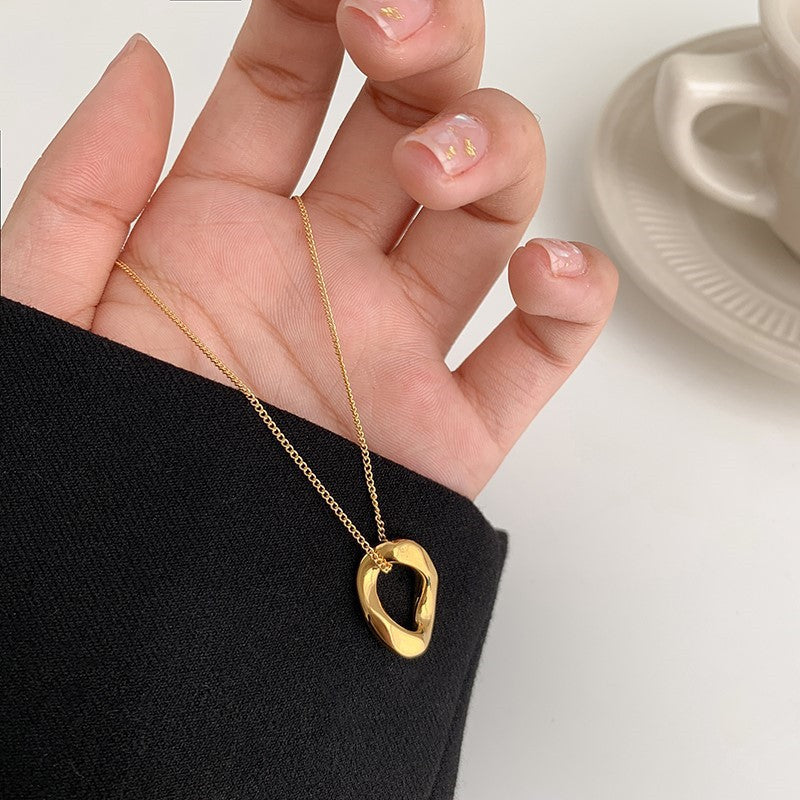 Gold Organic Pendant Necklace