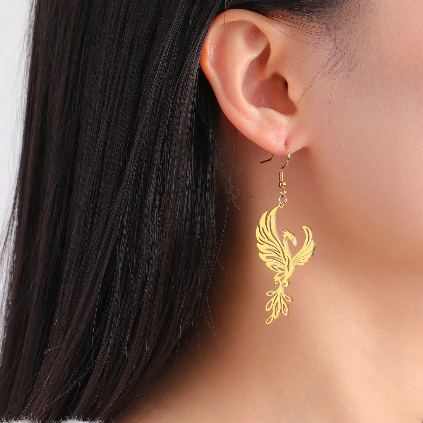 Gold Phoenix Earrings