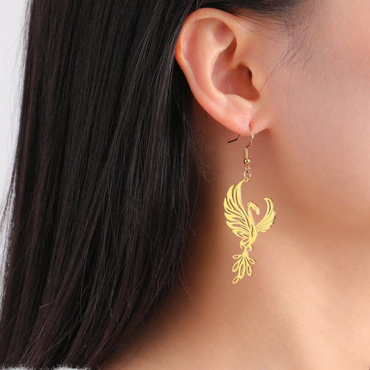 Gold Phoenix Earrings