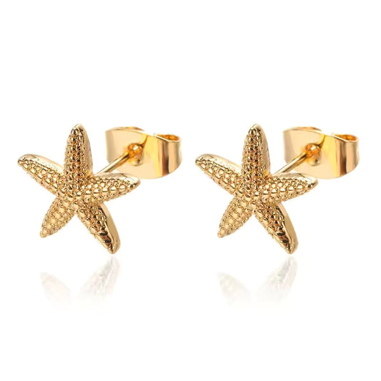 Gold Starfish Earrings