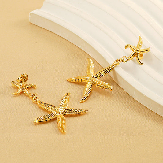 Gold Starfish Earrings