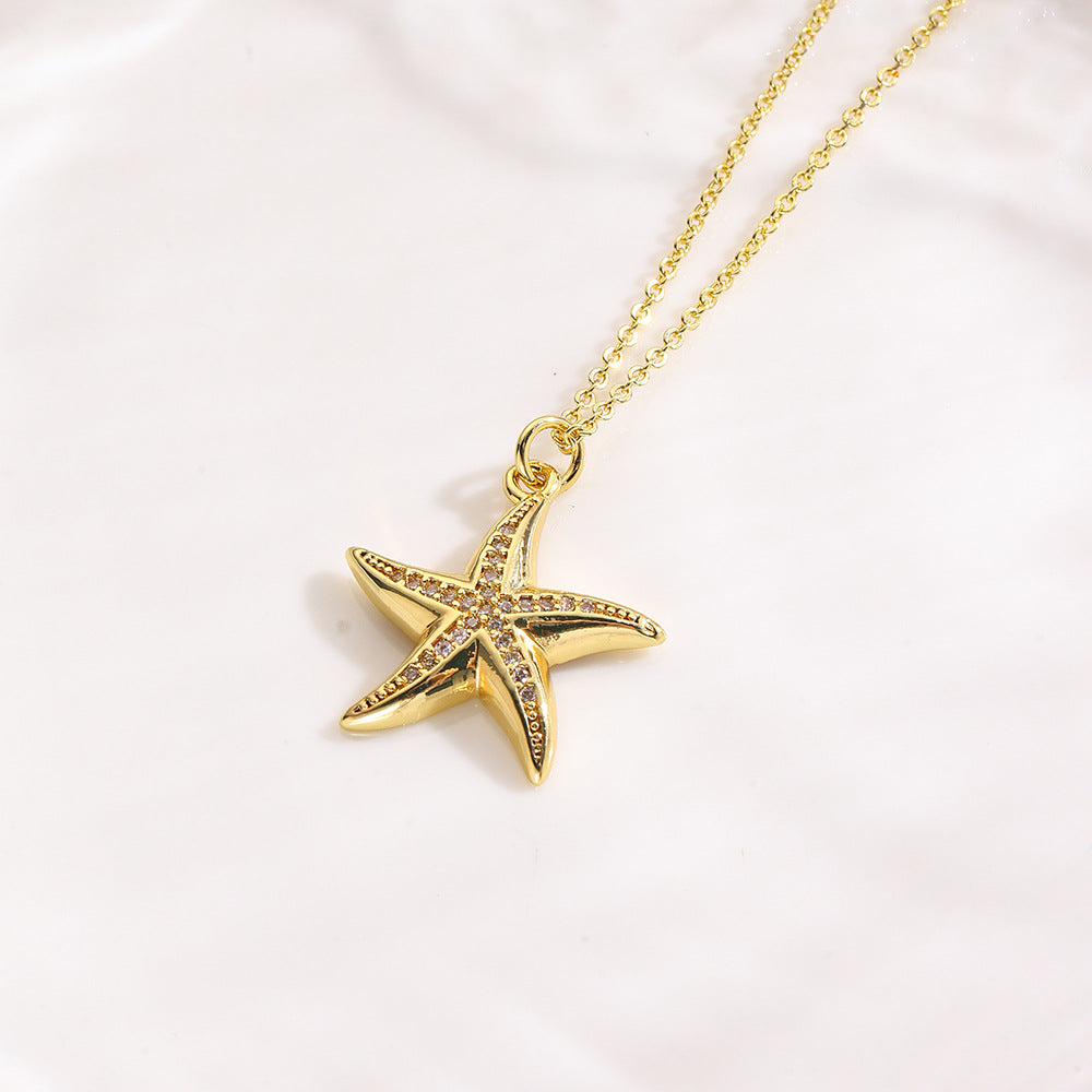 Gold Starfish Necklace