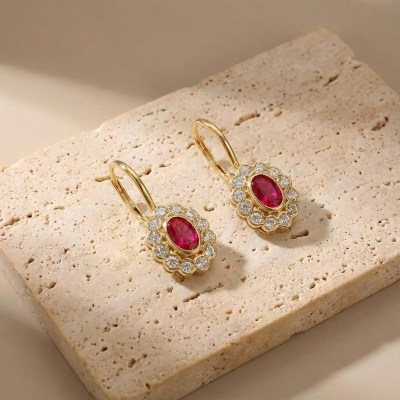 Golden Geometric Sparkle Hoop Earrings