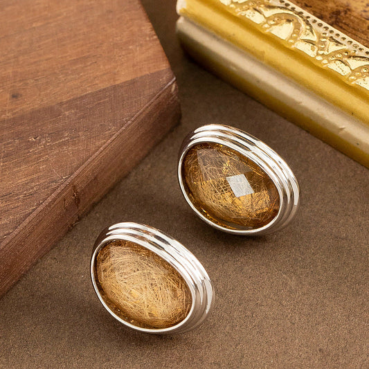 Golden Oval Earrings