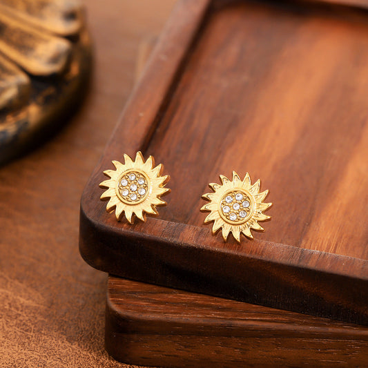 Golden Sunflower Earrings