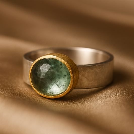 Green Round-stone Ring