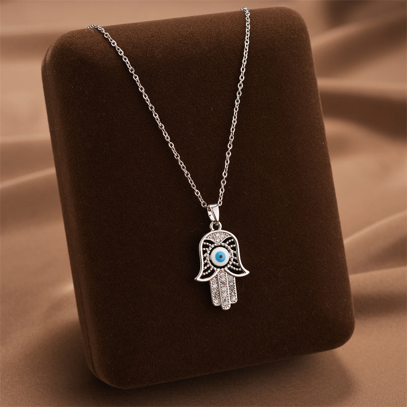 Hamsa Evil Eye Necklace