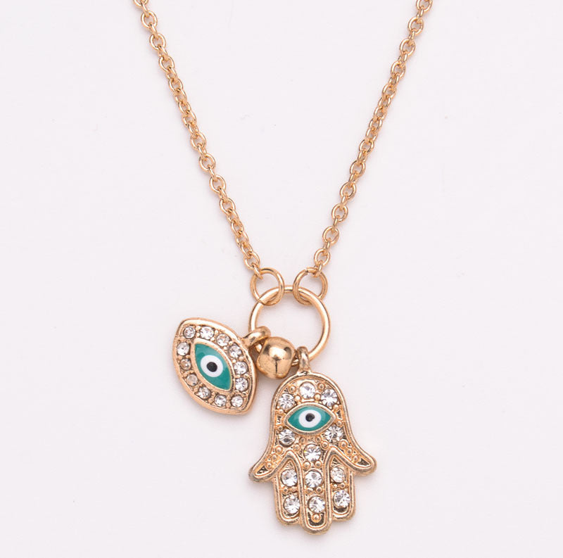 Hamsa Evil Eye Necklace