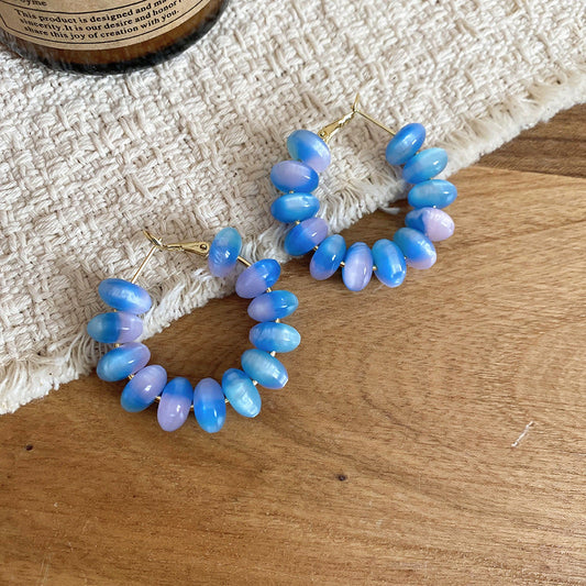 Handmade Blue Opal Earrings