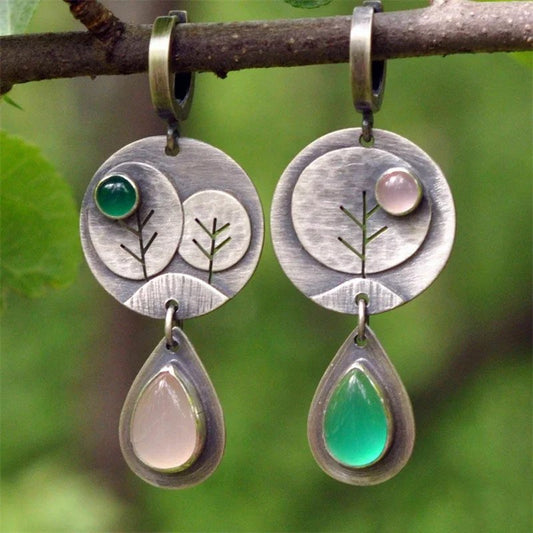 Handmade Tree Agate Earrings
