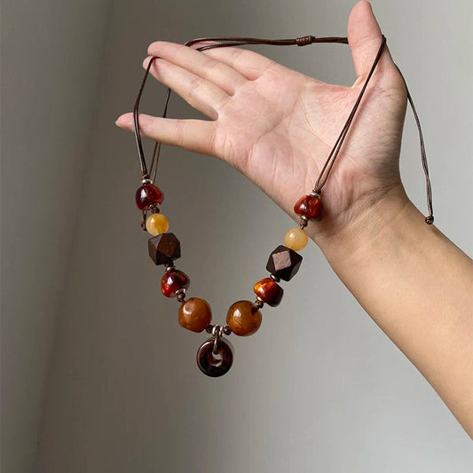 Handmade Wooden Bead Necklace