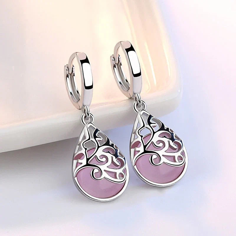 Exquisite Tree Of Life Earrings | White Gold