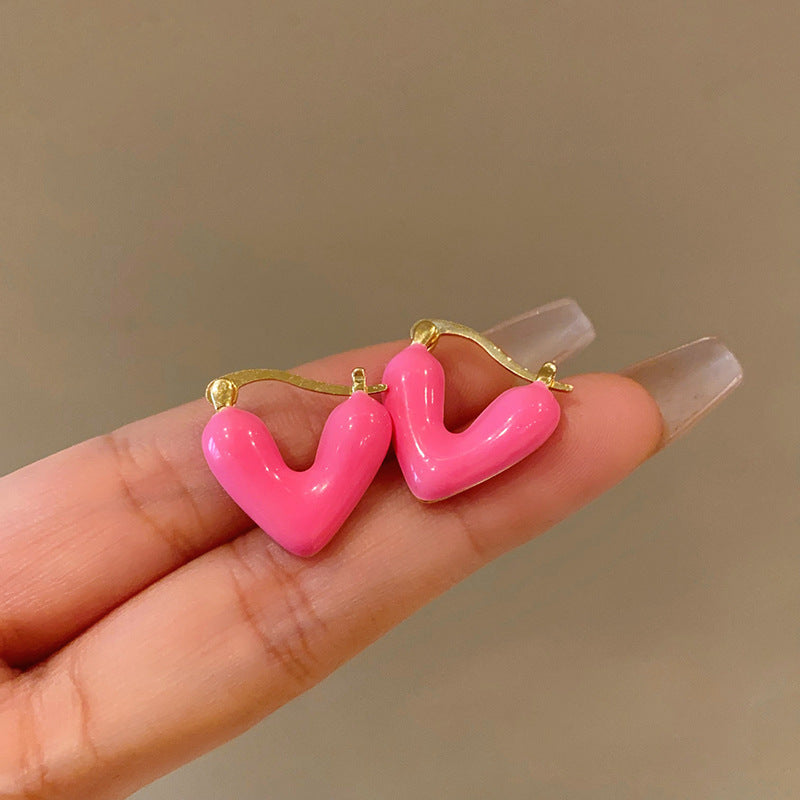 Pink Heart Earrings