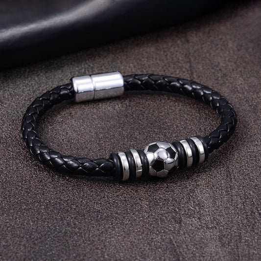 Leather Soccer Bracelet