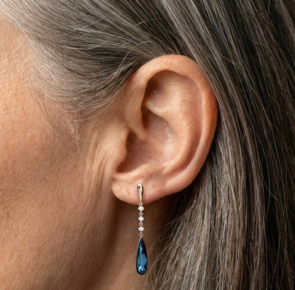 Long Summer Blue Stone Fashion Earrings