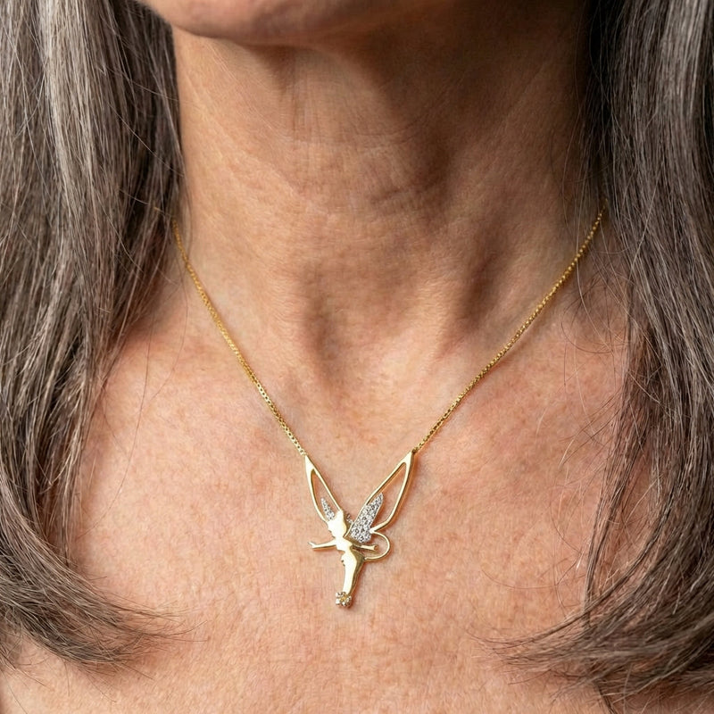 Lucky Fairy Necklace In Sterling Silver And Gold