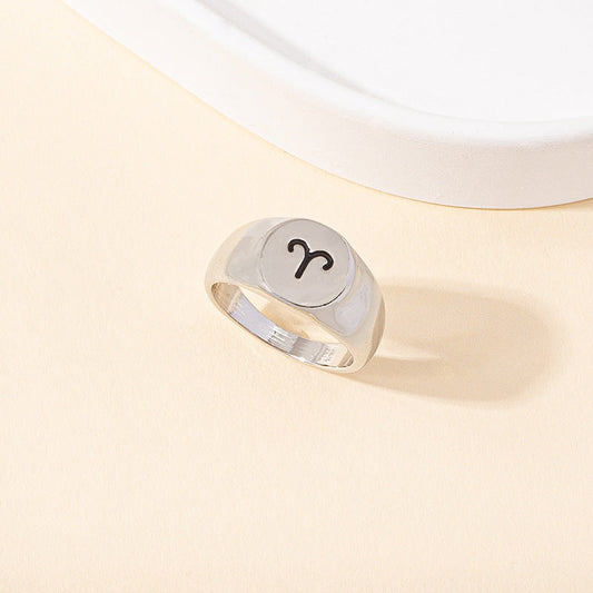 Minimalist Aries Signet Ring