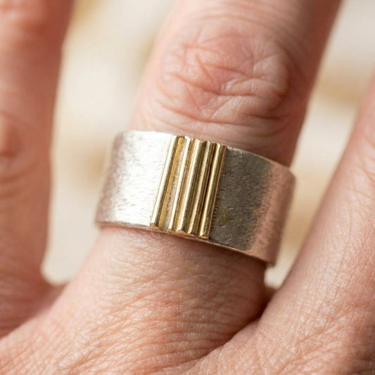 Minimalist Geometric Silver Ring