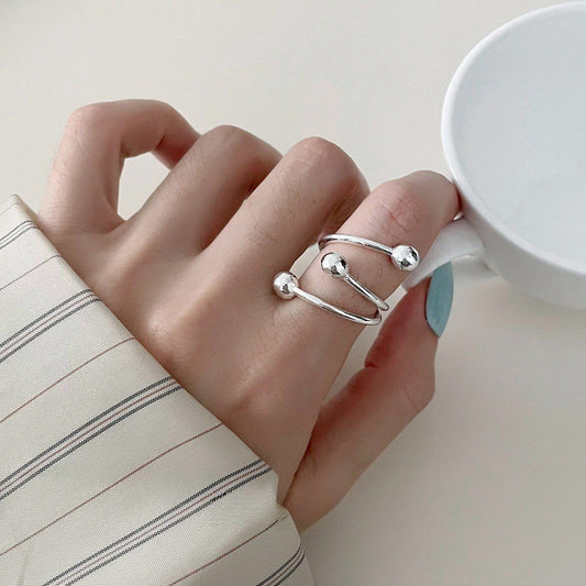 Minimalist Silver Ball Ring