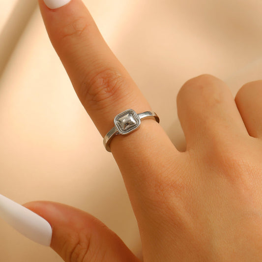 Minimalist Square Crystal Ring