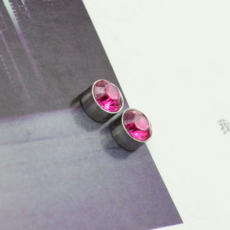 Modern Pink Crystal Earrings