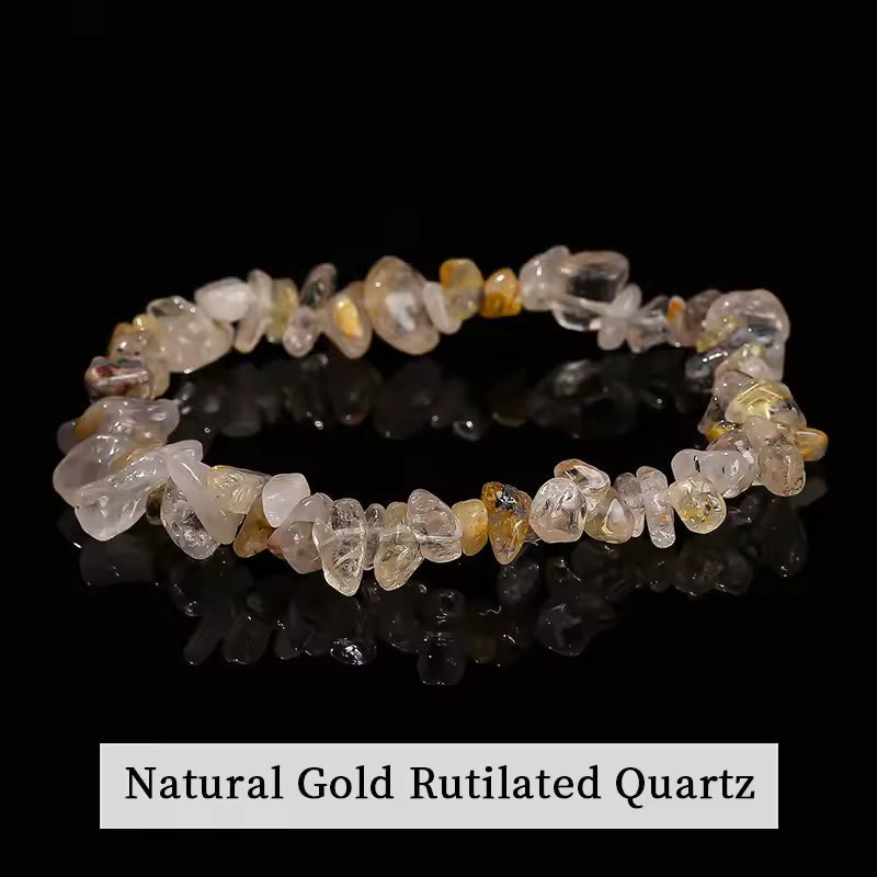 Natural Gold Rutilated Quartz Bracelet