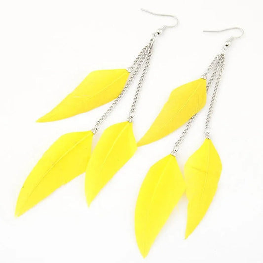 Neon Feather Earrings