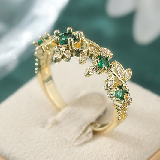 Emerald Garden Vine Ring