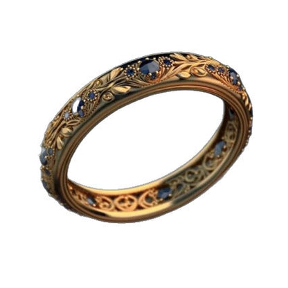 Vintage-Style Gold Engraved Ring