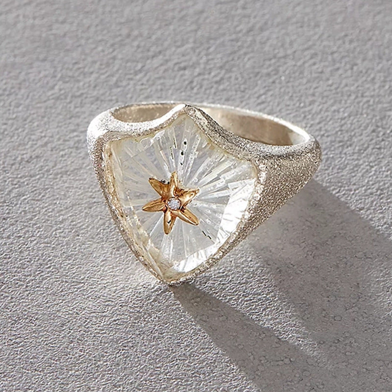 Spark Glass Star Gold Ring