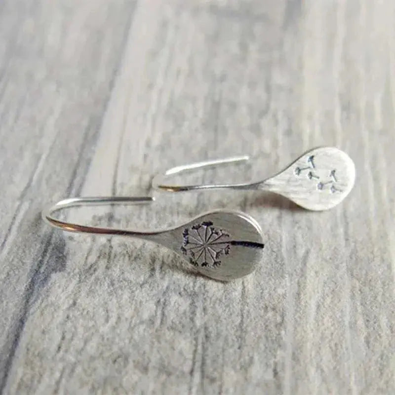Silver Dandelion Earrings