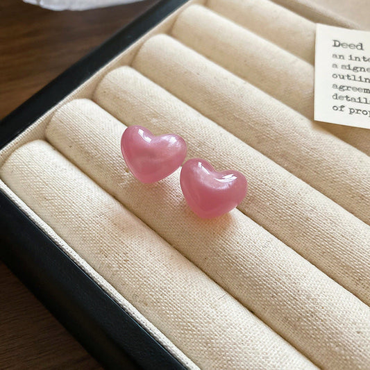 Pink Heart Earrings