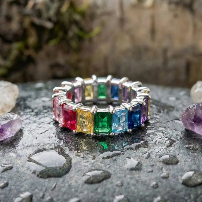 Rainbow Crystal Ring