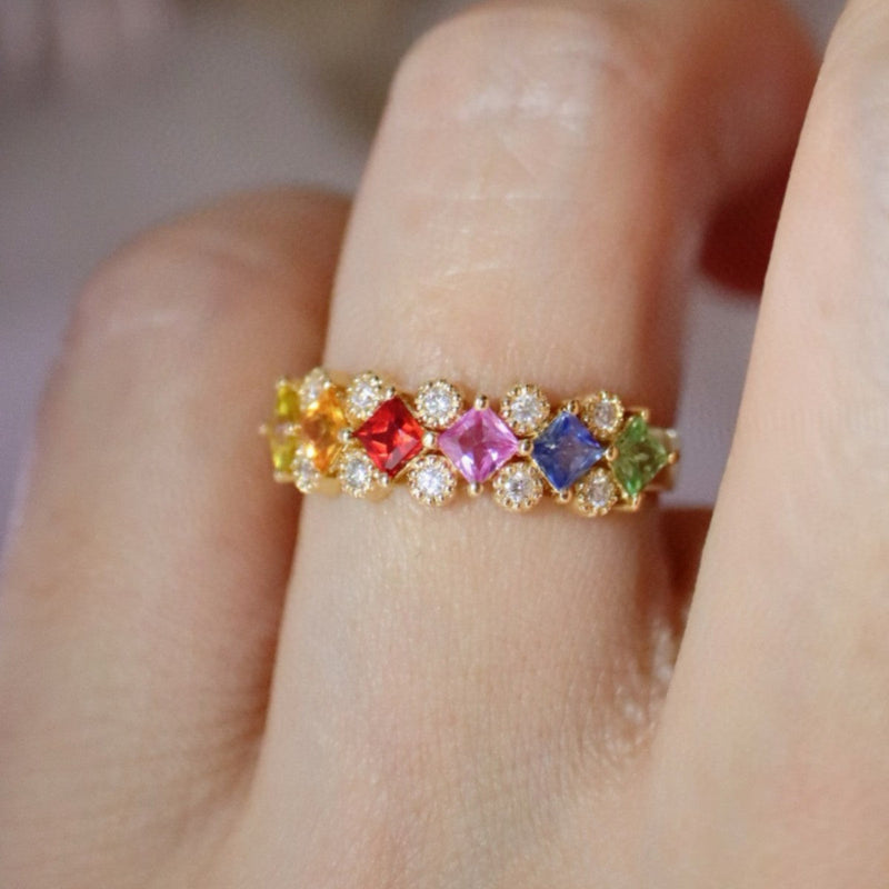 Rainbow Gemstone Ring