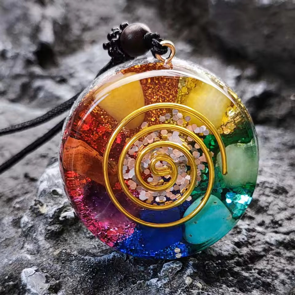 Rainbow Spiral Necklace