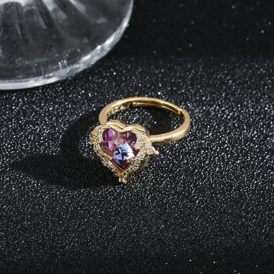 Romantic Amethyst Heart Ring
