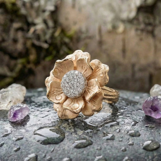 Romantic Flower Diamond Ring