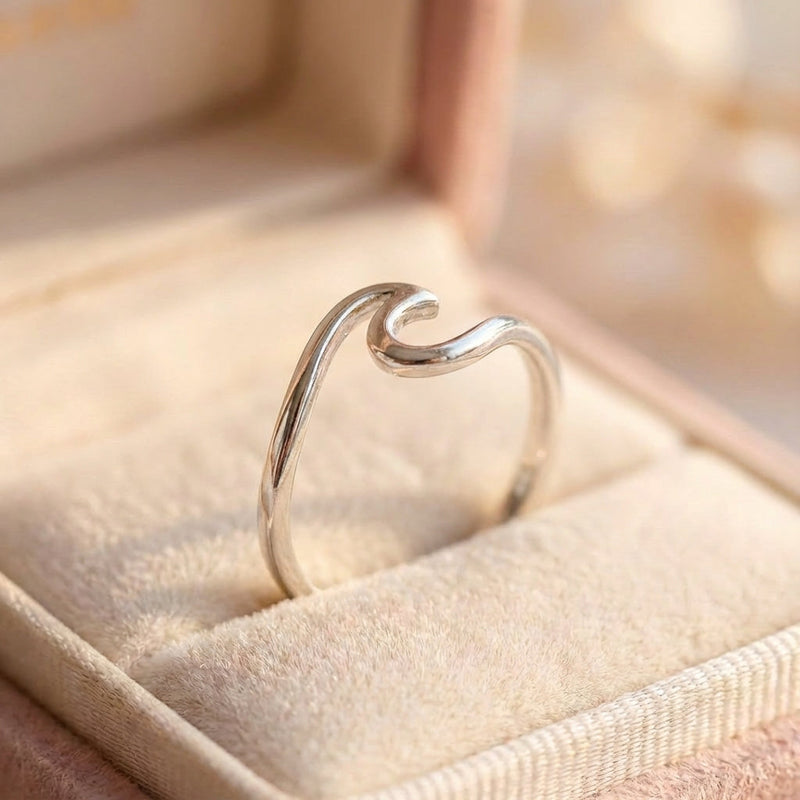 Silver Sea Wave Ring