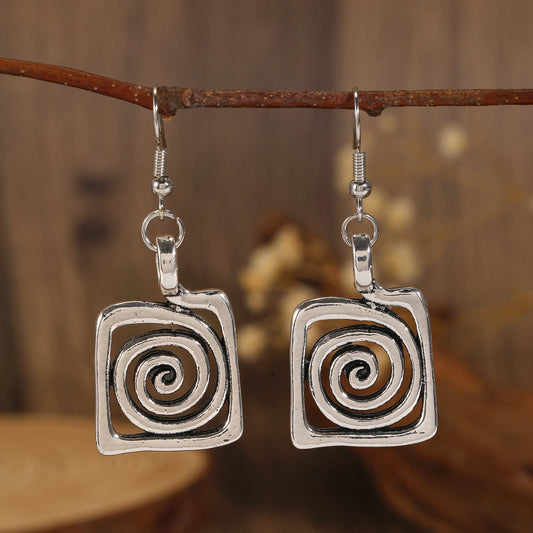 Spiral Square Earrings